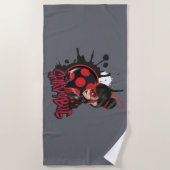 Miraculeuze omgekeerde Shadybug Character Graphic Strandlaken (Voorkant)