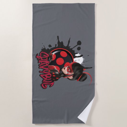 Miraculeuze omgekeerde Shadybug Character Graphic Strandlaken (Voorkant)