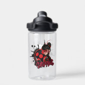 Miraculeuze omgekeerde Shadybug Character Graphic Waterfles (Achterkant)