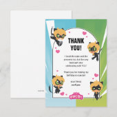 Miraculous Cat Noir Chibi Verjaardag Bedankkaart (Voorkant / Achterkant)