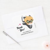 Miraculous Cat Noir Verjaardag Bedankt Vierkante Sticker (Envelop)