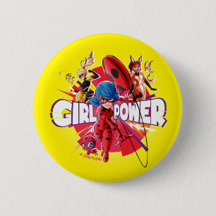 Miraculous Girl Power Ronde Button 5,7 Cm