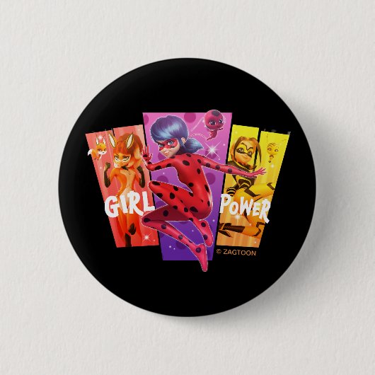 Miraculous Girls | Meiskrachtenergie Ronde Button 5,7 Cm (Voorkant)