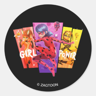 Miraculous Girls Meiskrachtenergie Ronde Sticker