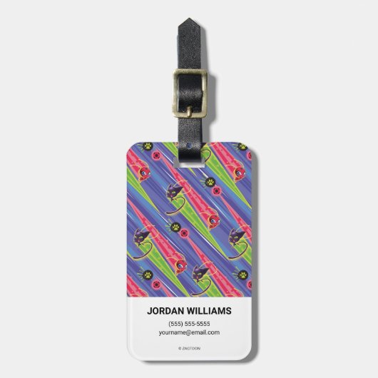 Miraculous Kwamis Tikki & Plagg Pattern Bagagelabel (Voorkant verticaal)