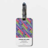 Miraculous Kwamis Tikki & Plagg Pattern Bagagelabel (Achterkant verticaal)