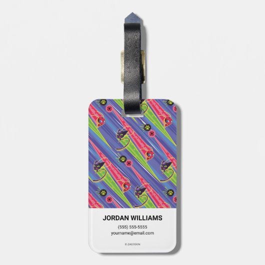 Miraculous Kwamis Tikki & Plagg Pattern Bagagelabel (Achterkant verticaal)