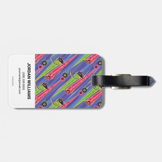 Miraculous Kwamis Tikki & Plagg Pattern Bagagelabel (Achterkant horizontaal)