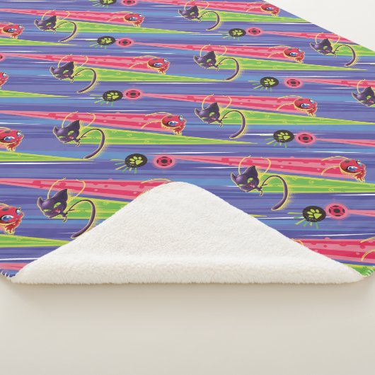 Miraculous Kwamis Tikki & Plagg Pattern Sherpa Deken (3/4)