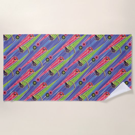 Miraculous Kwamis Tikki & Plagg Pattern Strandlaken (Voorkant)