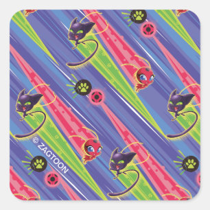 Miraculous Kwamis Tikki & Plagg Pattern Vierkante Sticker