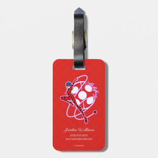 Miraculous Ladybug Badge Bagagelabel (Achterkant verticaal)