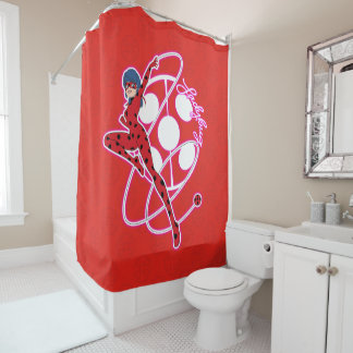 Miraculous Ladybug Badge Douchegordijn