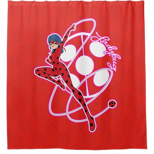 Miraculous Ladybug Badge Douchegordijn (Voorkant)