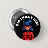 Miraculous Ladybug Birthday Ronde Button 5,7 Cm (Voorkant /achterkant)