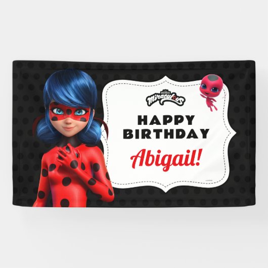 Miraculous Ladybug Birthday Spandoek (Horizontaal)