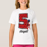 Miraculous Ladybug & Cat Noir 5th Birthday T-shirt<br><div class="desc">Viel de verjaardag van je kind met dit geweldige shirt met Ladybug uit Miraculous! Personaliseer u door de naam van uw kind toe te voegen!</div>