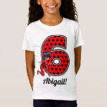 Miraculous Ladybug & Cat Noir 6th Birthday T-shirt<br><div class="desc">Viel de verjaardag van je kind met dit geweldige shirt met Ladybug uit Miraculous! Personaliseer u door de naam van uw kind toe te voegen!</div>