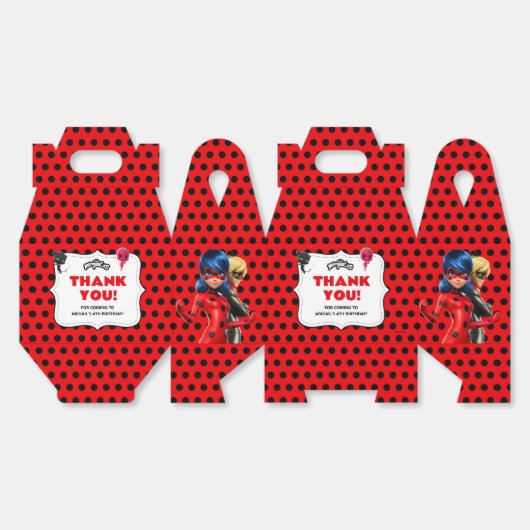 Miraculous Ladybug & Cat Noir Birthday Bedankdoosjes (Ongevouwen)