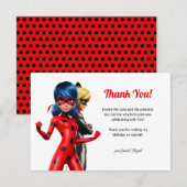 Miraculous Ladybug & Cat Noir Birthday Bedankt (Voorkant / Achterkant)