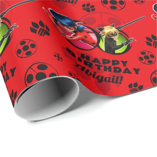 Miraculous Ladybug & Cat Noir Birthday Cadeaupapier (Rol Hoek)