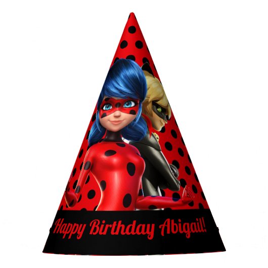 Miraculous Ladybug & Cat Noir Birthday Feesthoedjes (Voorkant)