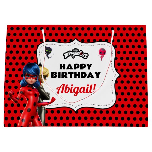 Miraculous Ladybug & Cat Noir Birthday Groot Cadeauzakje (Voorkant)
