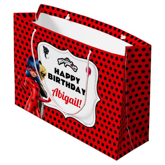 Miraculous Ladybug & Cat Noir Birthday Groot Cadeauzakje (Achterkant Gekanteld)