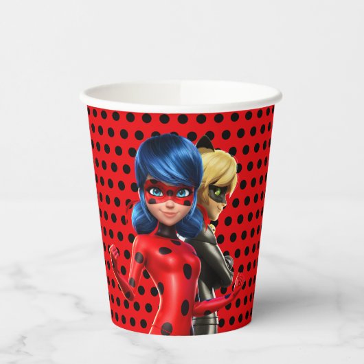 Miraculous Ladybug & Cat Noir Birthday Papieren Bekers (Links)