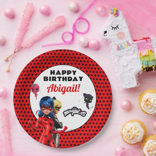 Miraculous Ladybug & Cat Noir Birthday Papieren Bordje (Feest)