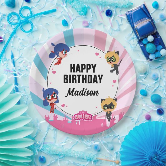 Miraculous Ladybug & Cat Noir Birthday Papieren Bordje (Feest)