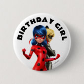 Miraculous Ladybug & Cat Noir Birthday Ronde Button 5,7 Cm (Voorkant)