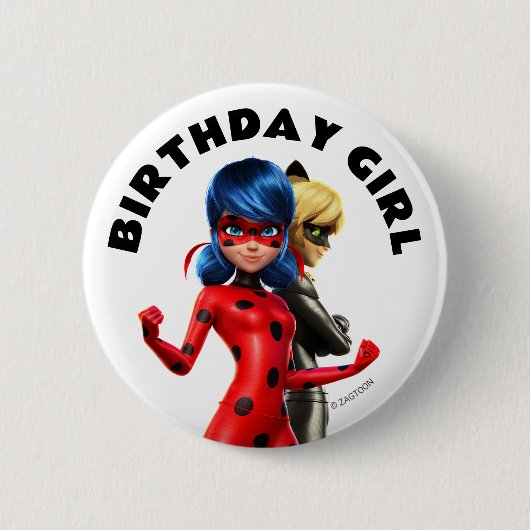 Miraculous Ladybug & Cat Noir Birthday Ronde Button 5,7 Cm (Voorkant)
