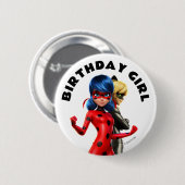 Miraculous Ladybug & Cat Noir Birthday Ronde Button 5,7 Cm (Voorkant /achterkant)