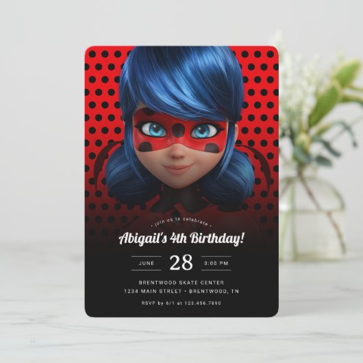 Miraculous Ladybug Meisje Verjaardag Kaart (Staand voorkant)
