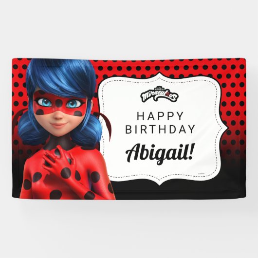 Miraculous Ladybug Meisje Verjaardag Spandoek (Horizontaal)