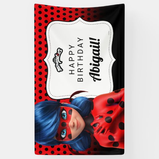 Miraculous Ladybug Meisje Verjaardag Spandoek (Verticaal)