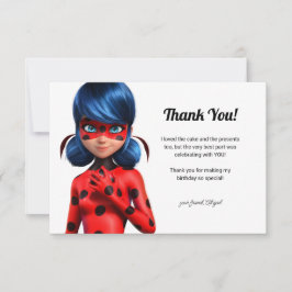 Miraculous Ladybug Meisjes Verjaardag Bedankkaart