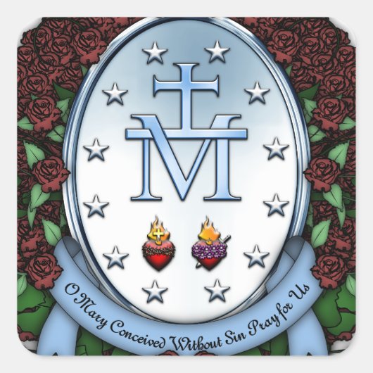 Miraculous Medal 2 Vierkante Sticker (Voorkant)