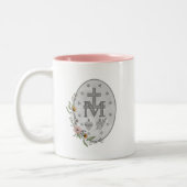 Miraculous Medal Floral Mok (Links)