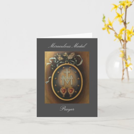 Miraculous Medal Kaart (Gele Bloem)