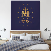 Miraculous Medal, Medal of Our Lady of Grace F Canvas Afdruk (Insitu (Slaapkamer))
