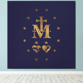 Miraculous Medal, Medal of Our Lady of Grace F Canvas Afdruk (Insitu (Houten vloer))