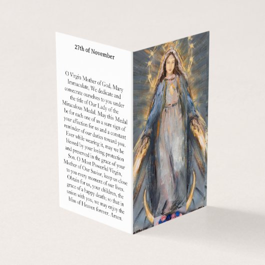 MIRACULOUS MEDAL Prayer Card Kaart (Buitenkant)