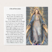 MIRACULOUS MEDAL Prayer Card Kaart (Buitenkant ongevouwen)