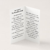 MIRACULOUS MEDAL Prayer Card Kaart (Binnen)