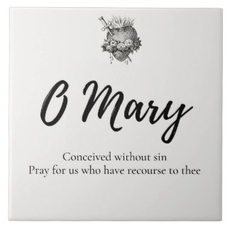 Miraculous Medal Prayer Ceramic Tile Tegeltje
