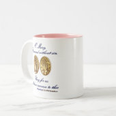 Miraculous Medal Prayer Cup 2 Tweekleurige Koffiemok (Voorkant links)