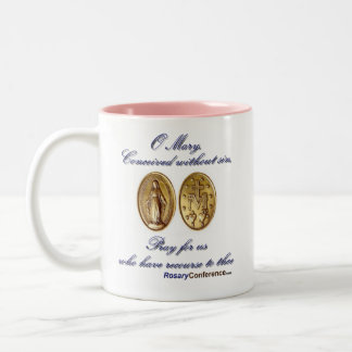 Miraculous Medal Prayer Cup 2 Tweekleurige Koffiemok