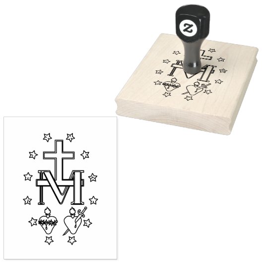 Miraculous Medal Rubber Stamp Rubberstempel (Gestempeld)